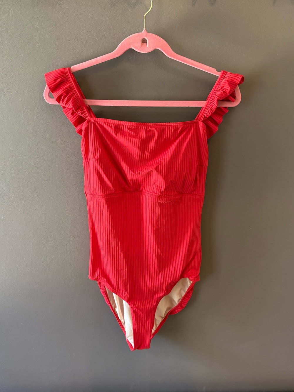 {Albion} Mimi One Piece Swimsuit in Red Ribbed - Small